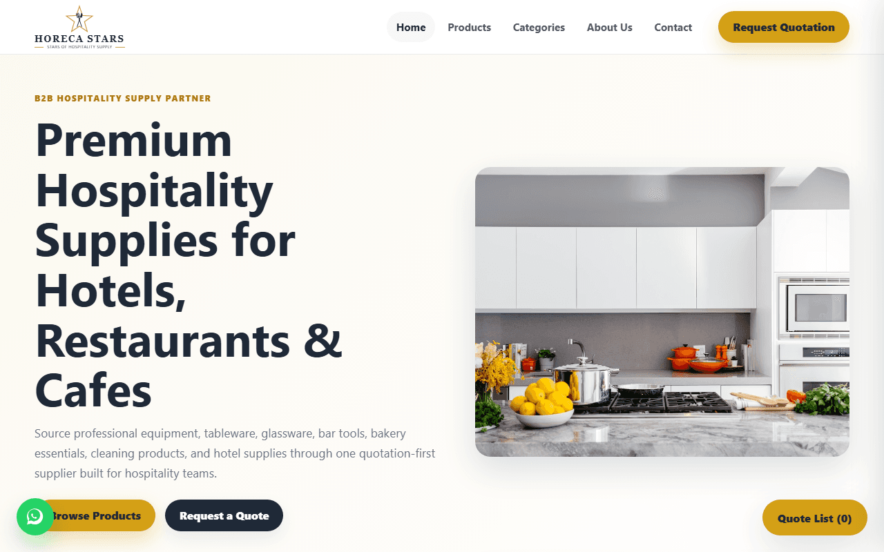 Horeca Stars — website screenshot