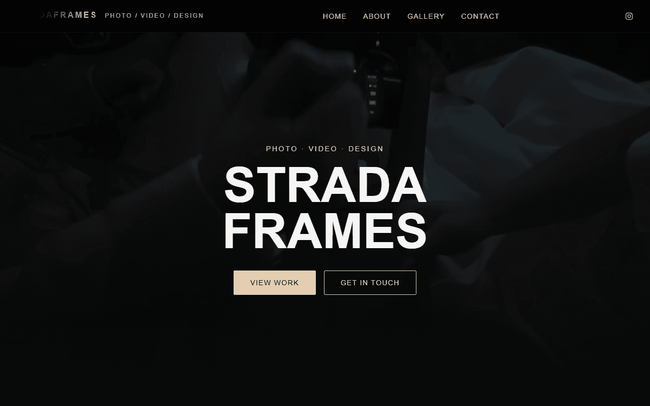 StradaFrames — website screenshot